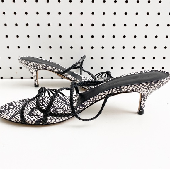 Sigerson Morrison | Fyona Snake Print Sandals - Picture 2 of 5